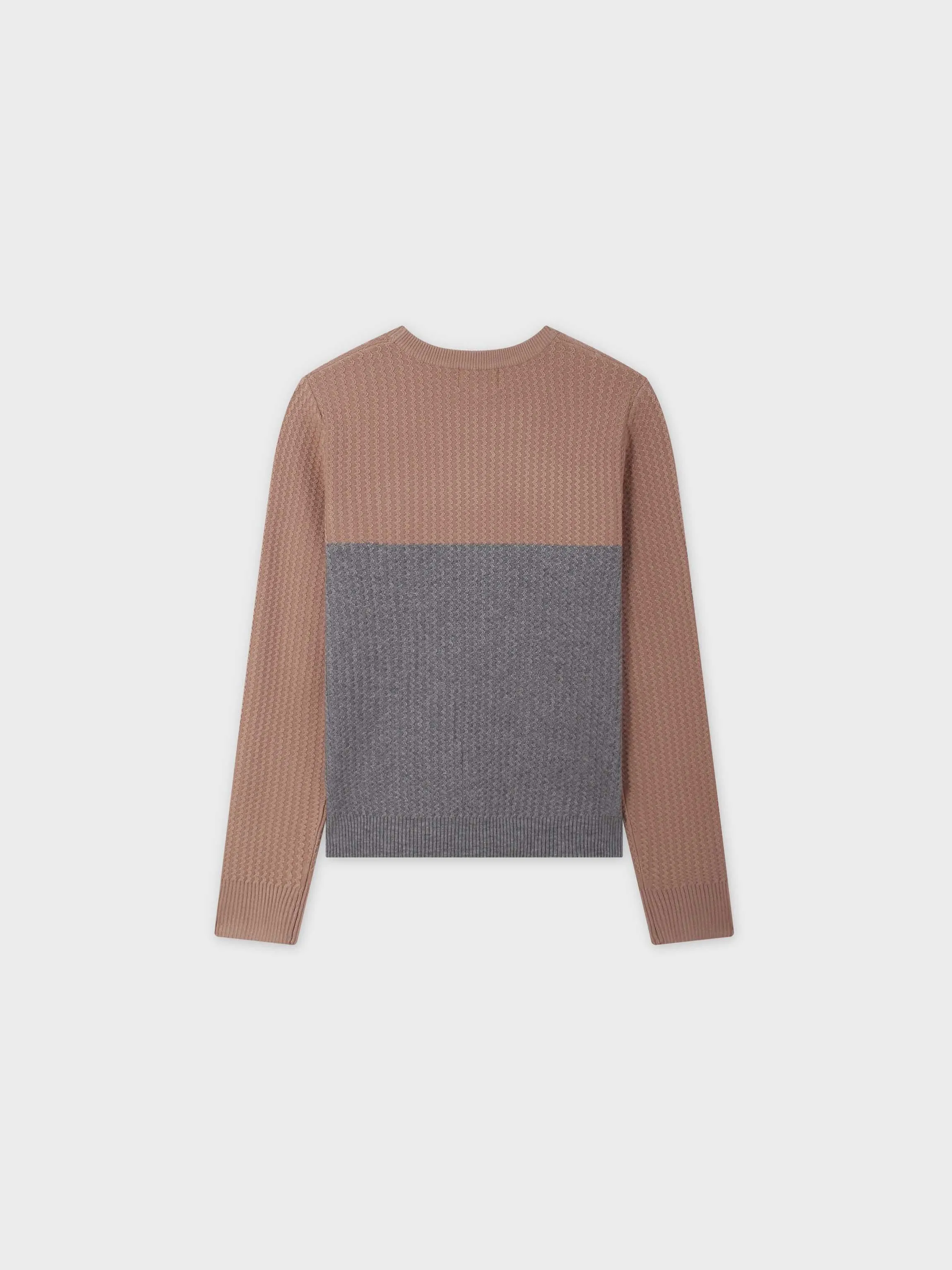 Waffle Wave Sweater-Taupe/Grey