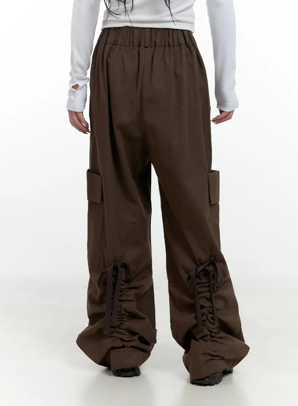 Wide Fit Pocketed Cargo Pants CN411