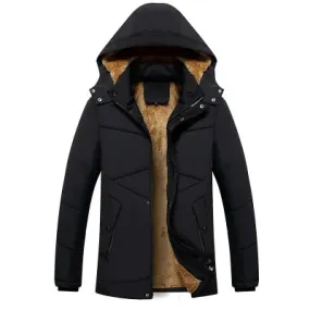 Winter padded coat men's jacket Winter Parkas Male Fur Trench Thick Overcoat men's Korean style Hooded slim-fit plus size jacket