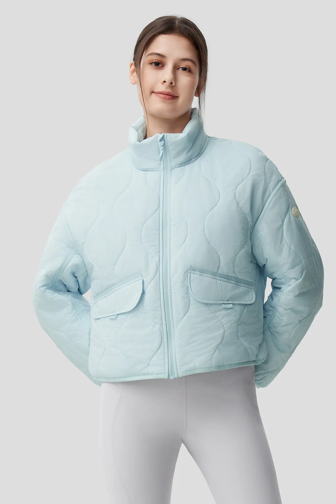 Women's Lightweight Quilted Jacket with Stand Collar