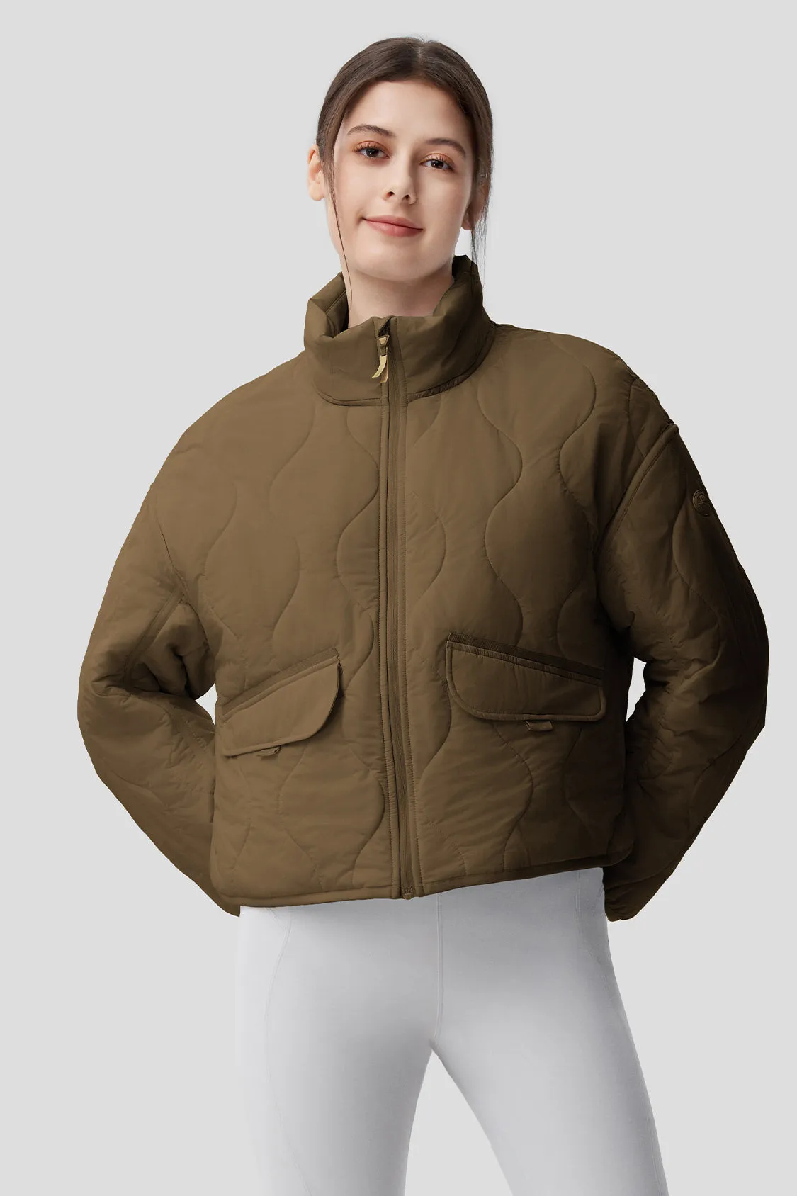 Women's Lightweight Quilted Jacket with Stand Collar