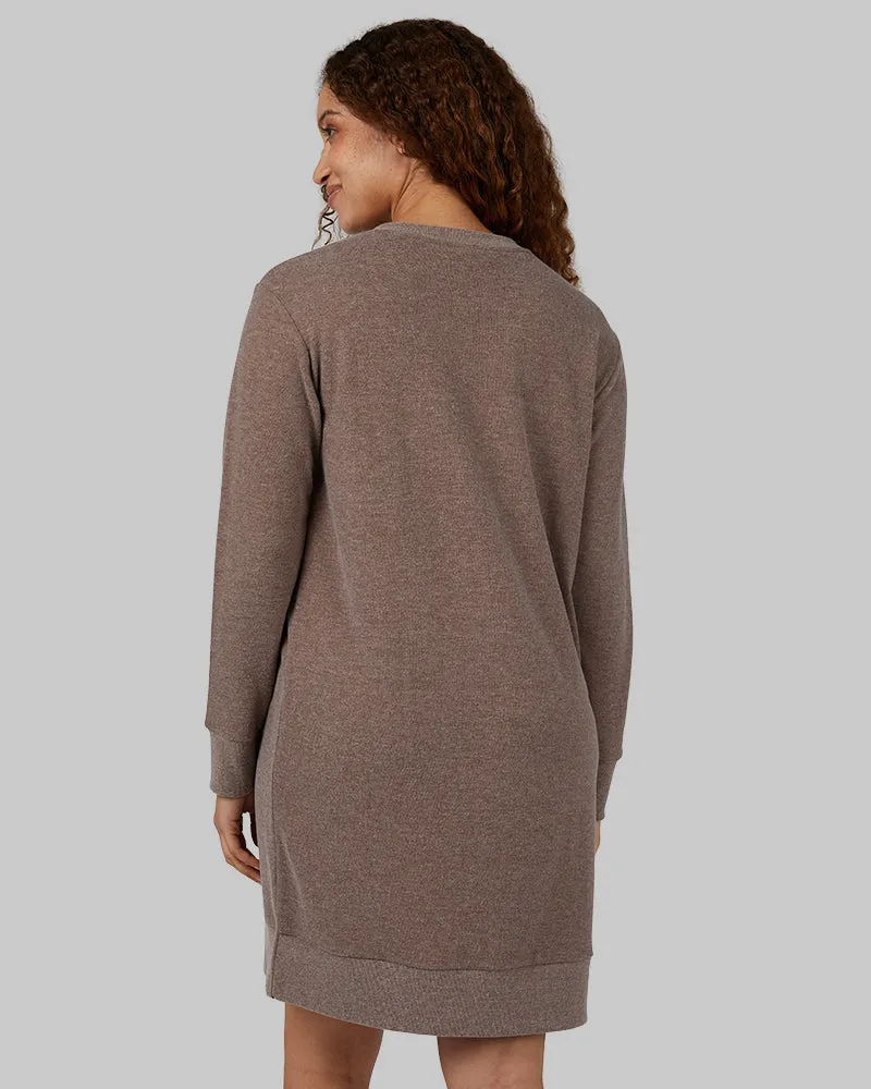 WOMEN'S SOFT SWEATER KNIT VNECK DRESS