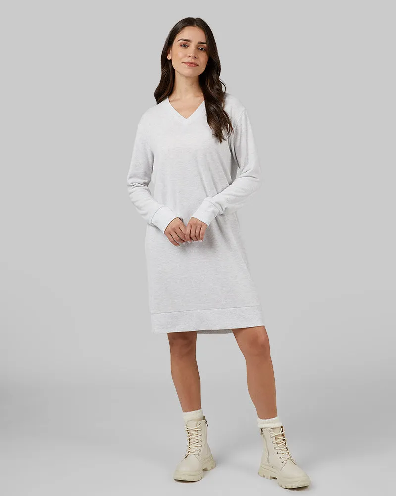 WOMEN'S SOFT SWEATER KNIT VNECK DRESS