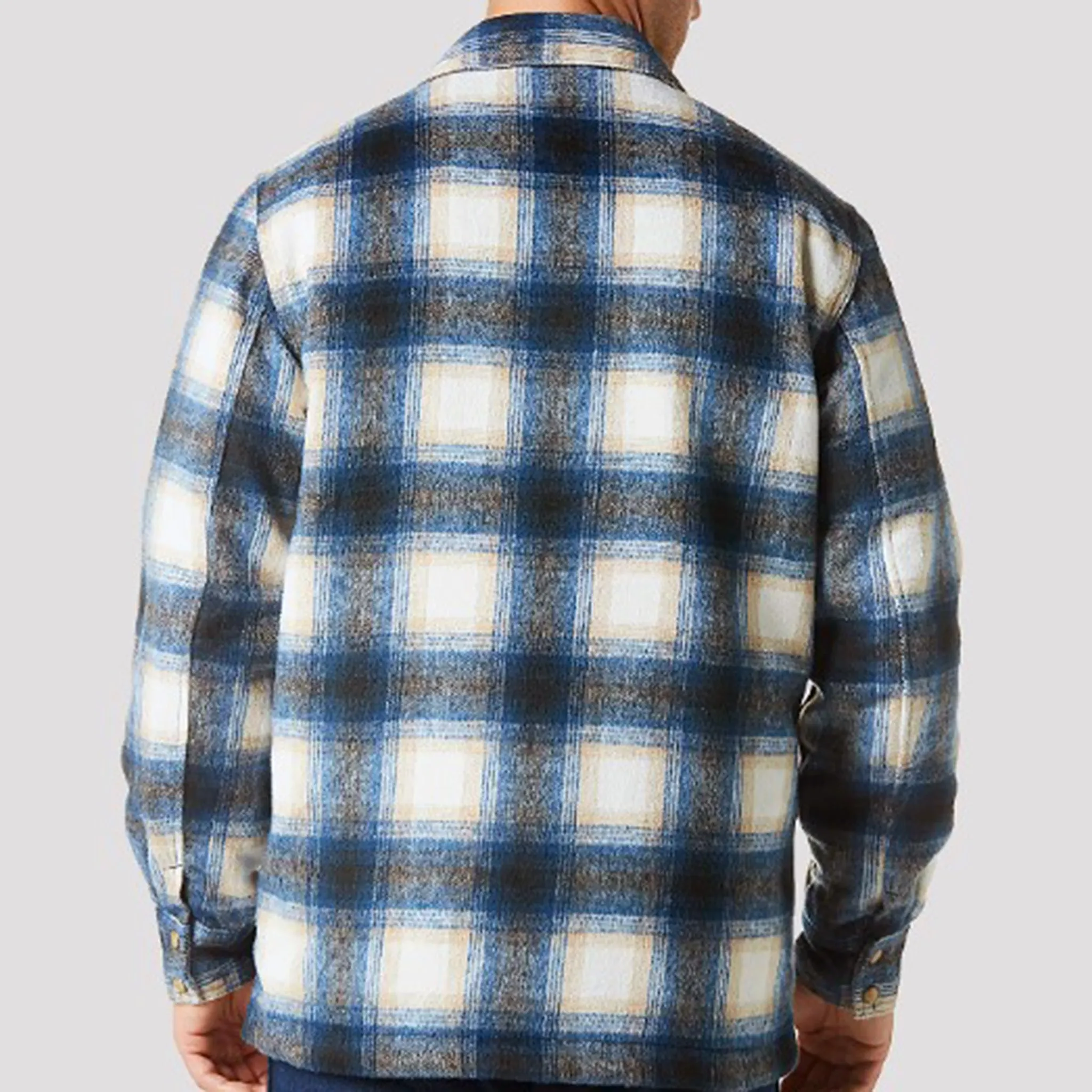 Wrangler Men's Tan & Blue Flannel Shacket