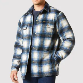 Wrangler Men's Tan & Blue Flannel Shacket